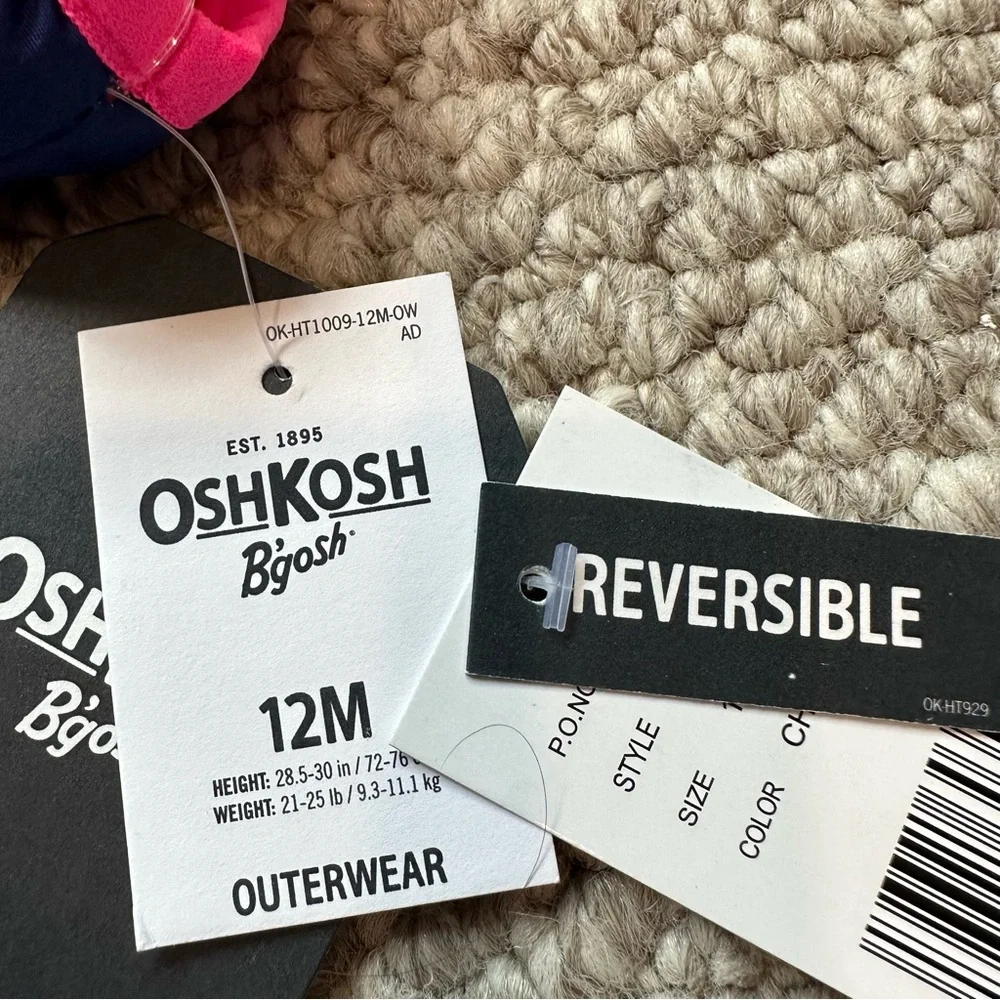 Girls Oshkosh Reversible Jacket‎ Size 12 months